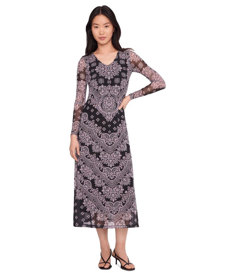 ジョニーワズ レディース トップス ワンピース Vネック メッシュ ミディ Johnny Was Long Sleeve VNeck Mesh Midi Dress Tularose