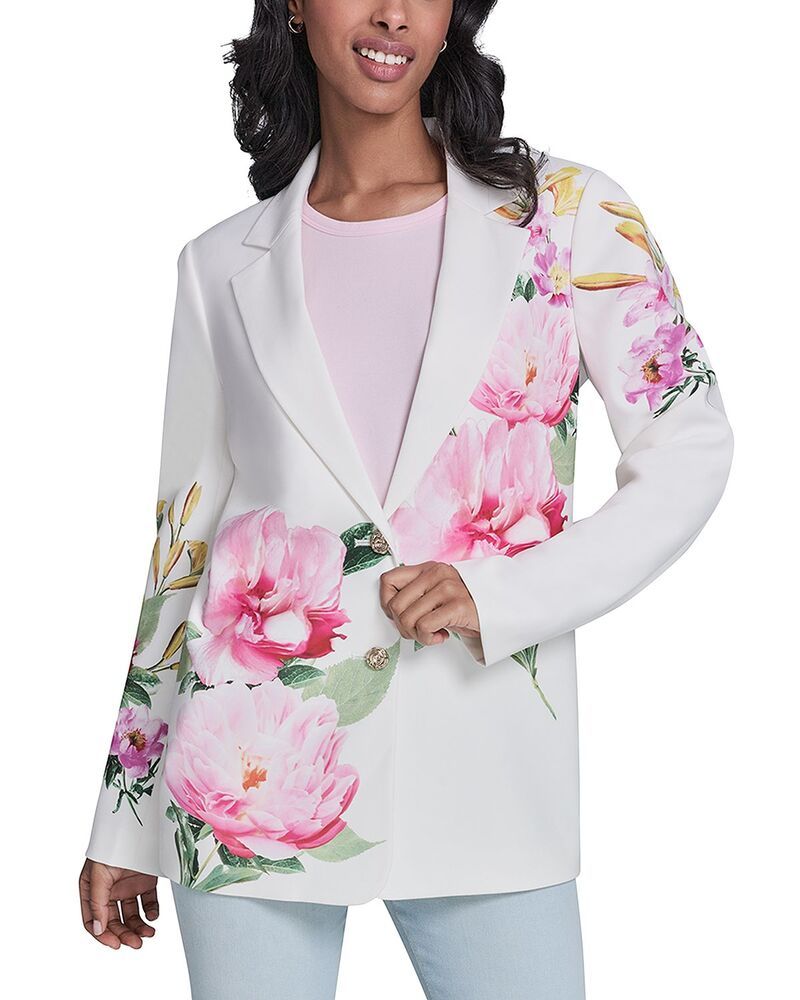 カール ラガーフェルド レディース アウター ジャケット・ブルゾン フラワー柄 ブレザー レース フラワー KARLAGERFELD PARIS Placed Floral Blazer Soft W 21,735円