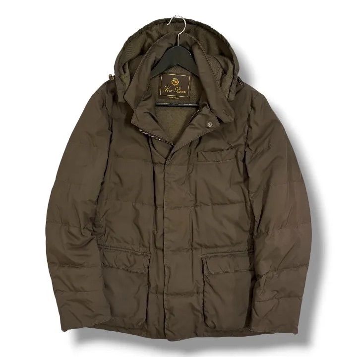 Loro Piana ロロピアーナ カシミヤ100% ダウンジャケット フーデッド ブルゾン ブラウン M イタリア製