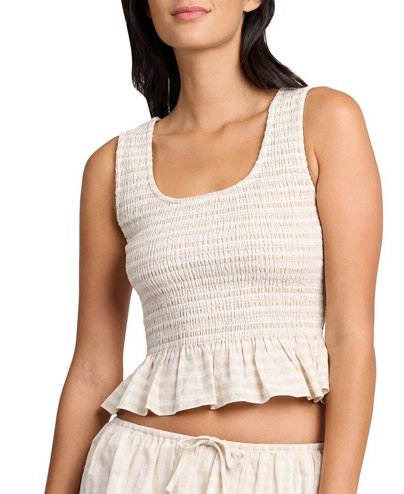 オニア レディース トップス タンクトップ シャーリング リネン Oniair Linen Smocked Tank Natural 29,850円