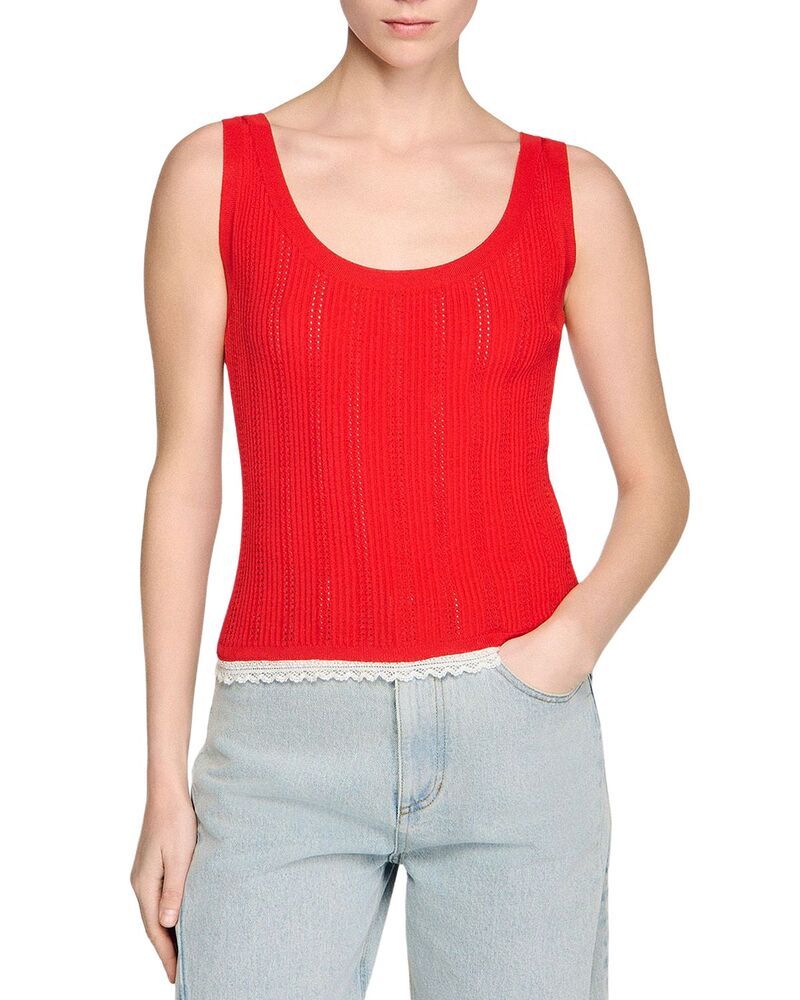 サンドロ レディース トップス タンクトップ ニット Sandro Knitank Red レッド