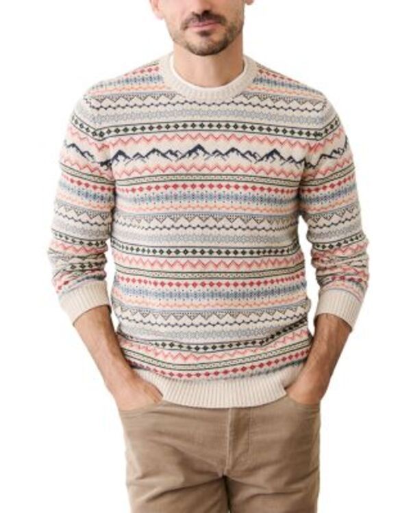 マリーン レイヤー メンズ アウター ニット・セーター クルーネック Marine Layer California Fair Isle Crewneck Sweater Oatmeal オートミール 17,745円