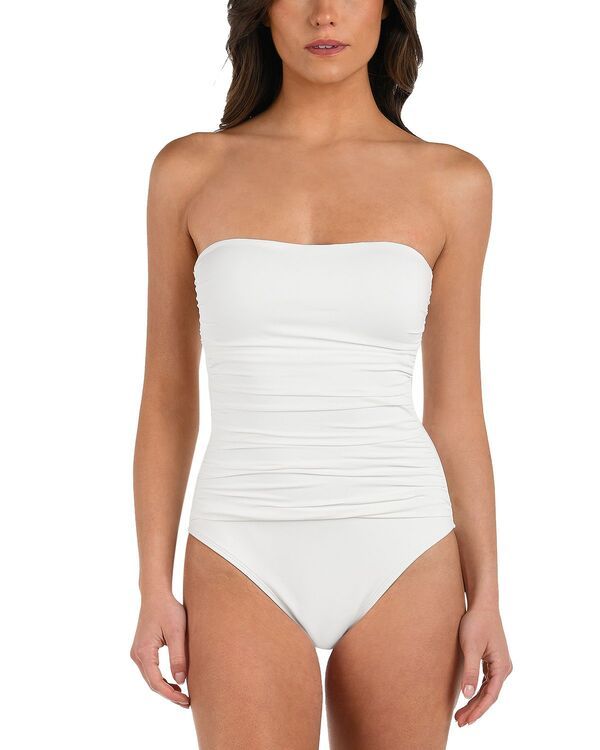 ラブランカ レディース 水着 上下セット La Blanca Island Goddesshirred Bandeau One Piece Swimsuit Ivory アイボリー