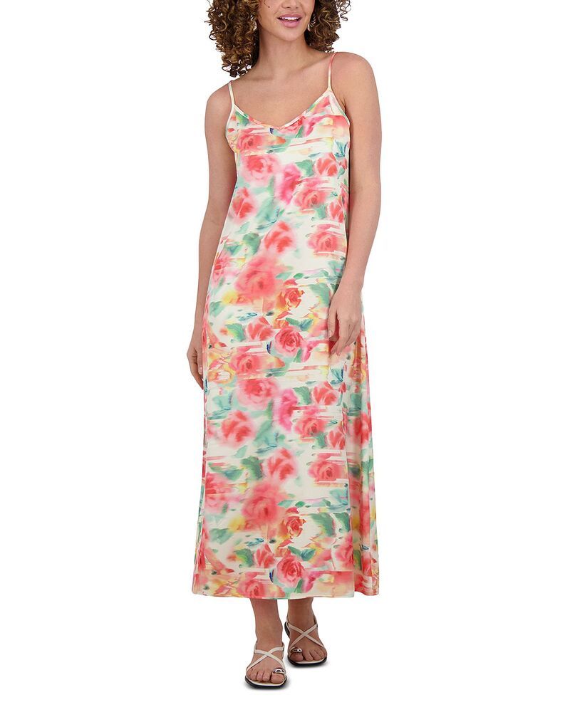 ポイント レディース トップス ワンピース A ライン サテン Point Satin A Line Slip Dress Brushed Floral