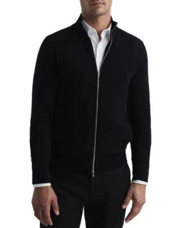 レイス メンズ アウター ニット・セーター REISS Hampshire Long Sleeve Merino Full Zip Sweater Black ブラック