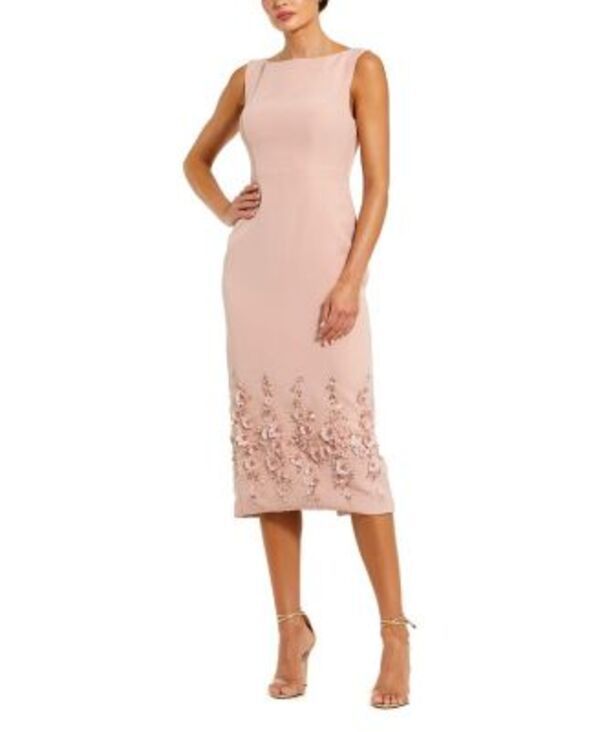 マックダガル レディース トップス ワンピース クレープチ ミディ ノースリーブ Mac Duggal Petite Crepe Sleeveless Midi Dress with Flower B