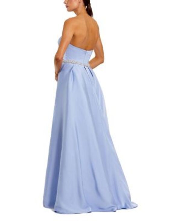 マックダガル レディース トップス ワンピース サテン ストラップレスカート Mac Duggal Straplesstretch Satin Column Gown With Overskirt P