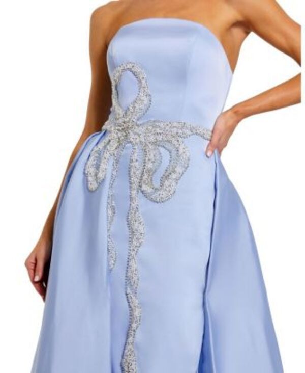 マックダガル レディース トップス ワンピース サテン ストラップレスカート Mac Duggal Straplesstretch Satin Column Gown With Overskirt P