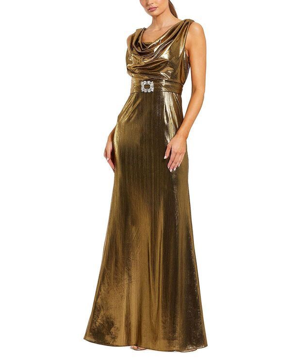 マックダガル レディース トップス ワンピース トール ノースリーブ Mac Duggal Metallic Sleeveless Cowl Neck Gown with Belt Antique G 40,820円