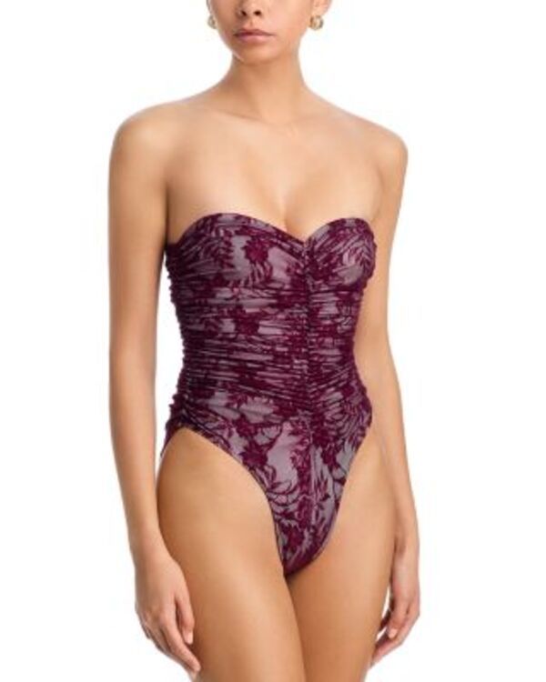 ノーマカマリ レディース 水着 上下セット Norma Kamali Slinky Marissa One Piece Swimsuit Plum Strech LaceWhite ホワイトその他