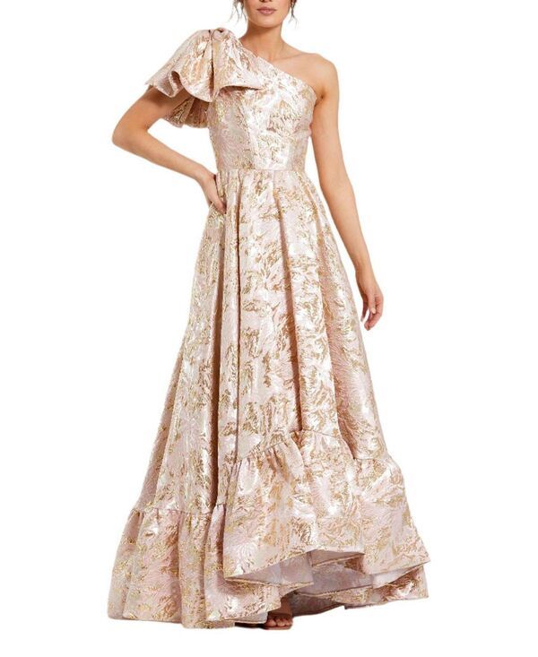 マックダガル レディース トップス ワンピース フラワー柄 フラワー Mac Duggal Floral Brocade One Shoulder High Low Gown With Bow Pin 73,590円
