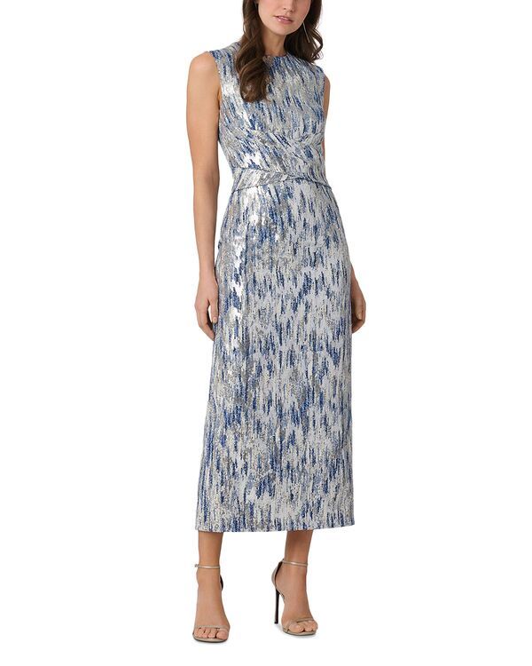 ショシャーナ レディース トップス ワンピース Shoshanna Ithaca Jacquard Alta Dress Light BlueBeigeSilver ブルー