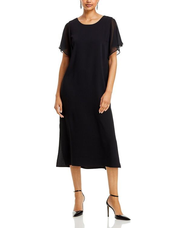 キャロライン ローズ レディース トップス ワンピース Caroline Rose Flutter Dress Black ブラック