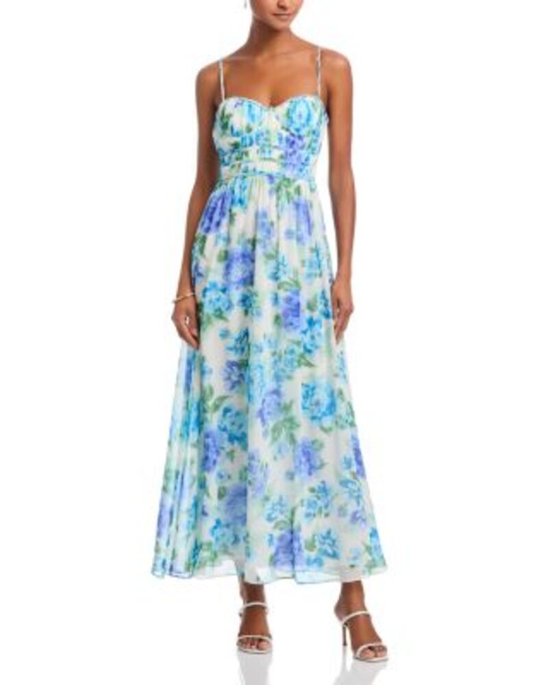 アクア レディース トップス ワンピース フラワー柄 ノースリーブ マキシ フラワー AQUA Floral Sleeveless Maxi Dress Exclusive WhiteBlue ホワイ 13,121円