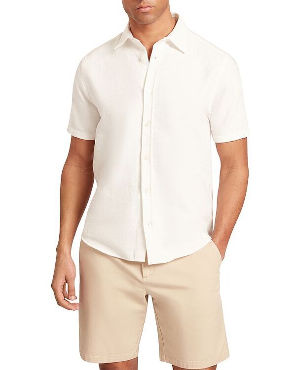 テッドベーカー メンズ トップス シャツ コットン Ted Baker Layburn Textured Woven Cotton Shirt White ホワイト