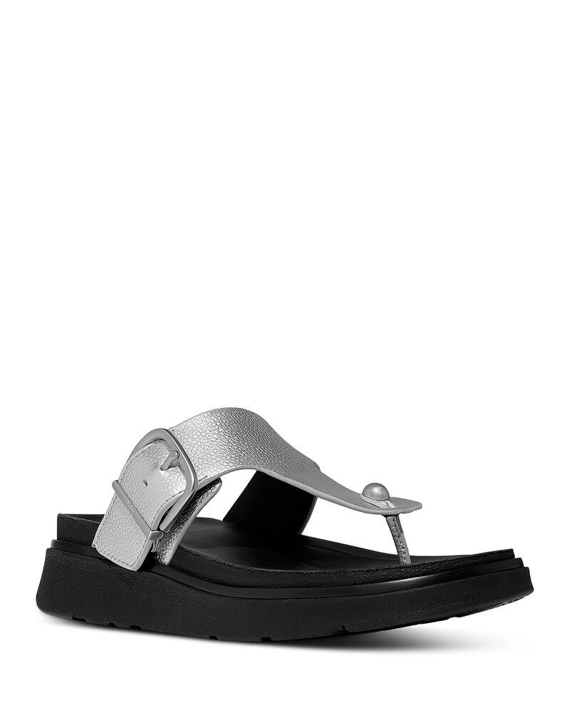 フィットフロップ レディース シューズ サンダル トール レザー FitFlop Womens GENFF Metallic Leather Thong Sandalsilver シルバー 36,270円