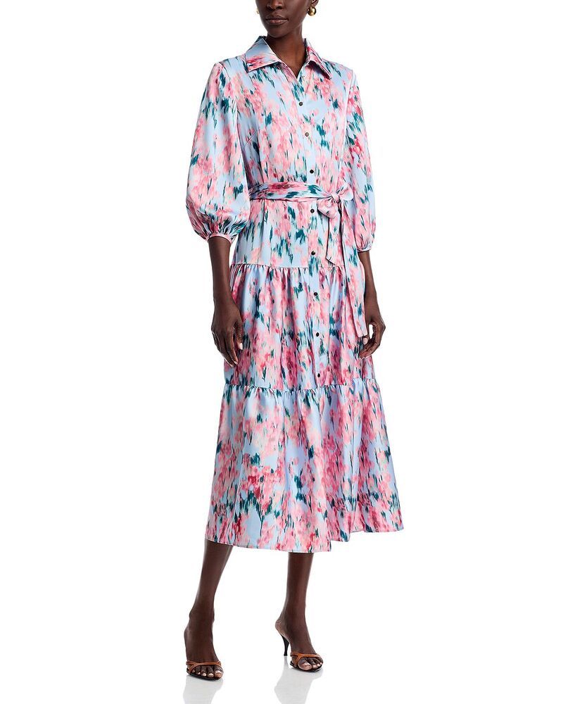 ミソック レディース トップス ワンピース クレープ マキシ Misook Crepe de Chine Maxi Dress Pink ParfaitCherry BlossomSprucePowd