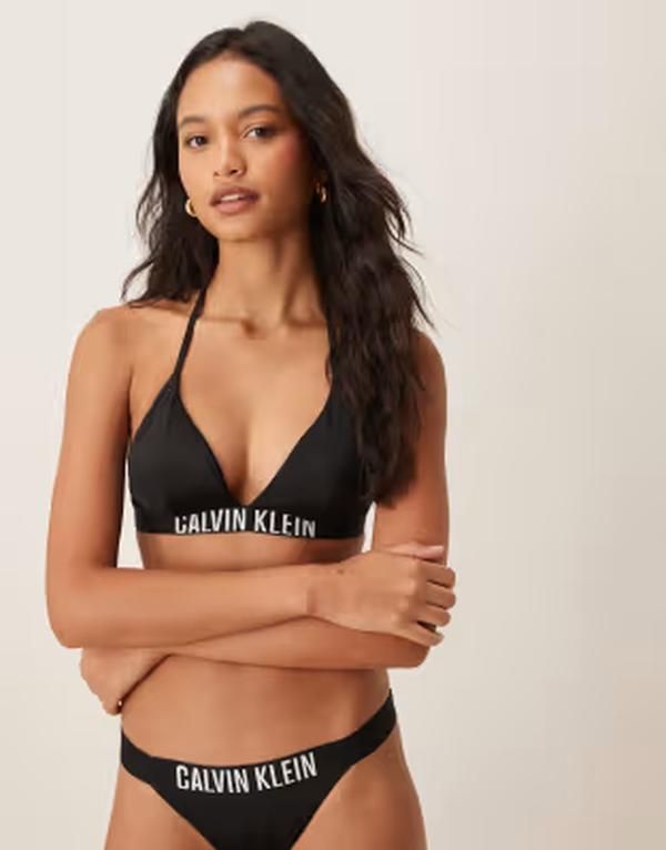 カルバンクライン レディース 水着 トップのみ Calvin Kleintense Power triangle bikini top Black ブラックその他