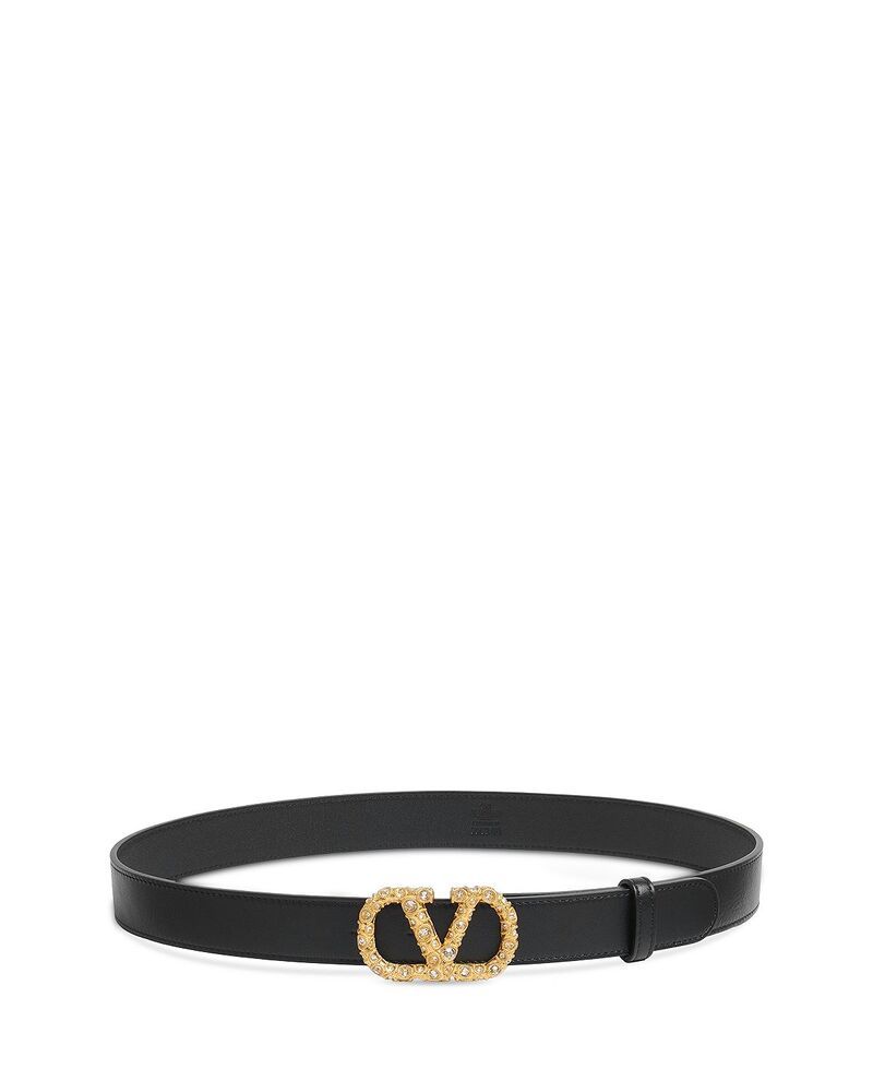 ヴァレンティノ レディース アクセサリー ベルト レザー ロゴ Valentino Garavani Valentino Womens V Logo Signature Leather Belt Bl 131,400円