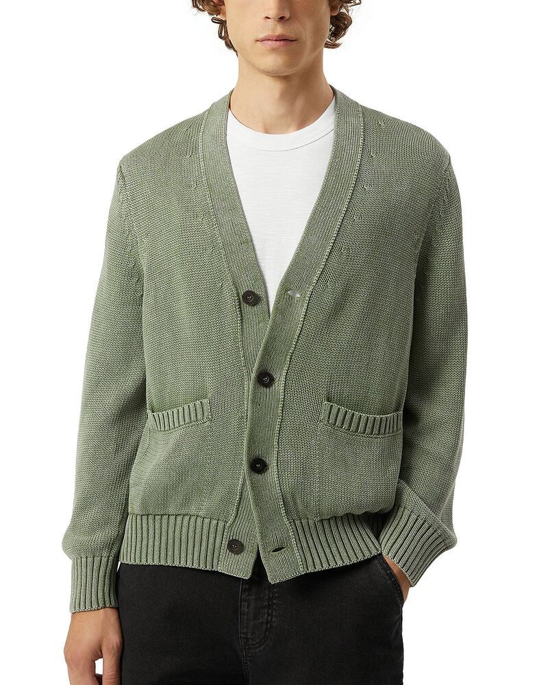 コリドー メンズ アウター カーディガン セーター Corridor Acid Wash Cardigan Sweater Seafoam