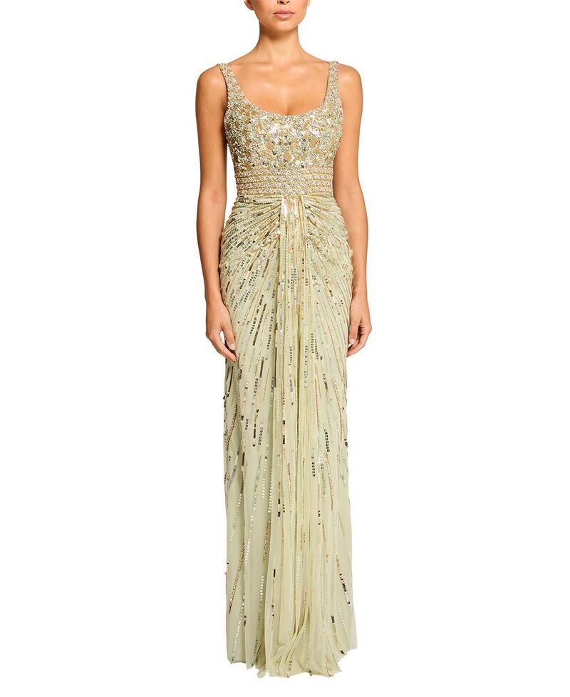 ジェニー・パッカム レディース トップス ワンピースパンコール マキシ Jenny Packham Elixir SequinEmbellished Maxi Dress Gentle Green グ