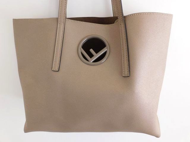 フェンディ FENDI □ エフイズ トートバッグ レザー グレージュ系 