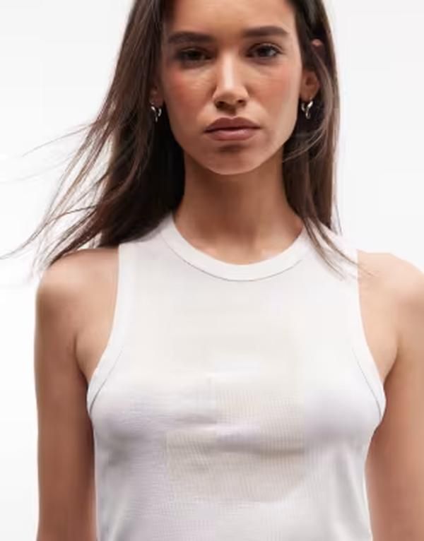 コルージョン レディース トップス ベスト シアー COLLUSION sheer number sports tank top Offwhite オフホワイト