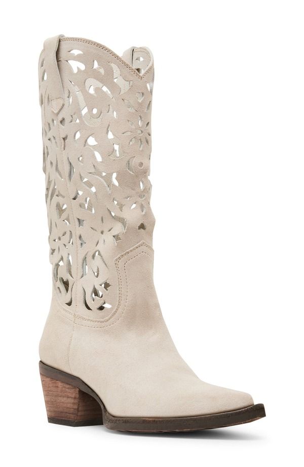 スティーブ マデン レディース シューズ ブーツ・レインブーツ カットアウト Steve Madden Albany Cutout Western Boot Bone Suede