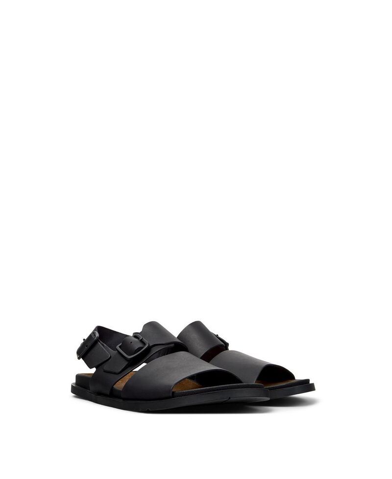 カンペール メンズ シューズ サンダル レザー Camper Mens Lluc Leather Sandals Black ブラック