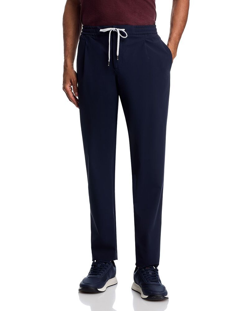 PT トリノ メンズ ボトムス カジュアルパンツ ジャージー PTorino Kinetic Jersey Pleat Drawstring Jogger Pants Navy ネイビー 37,570円