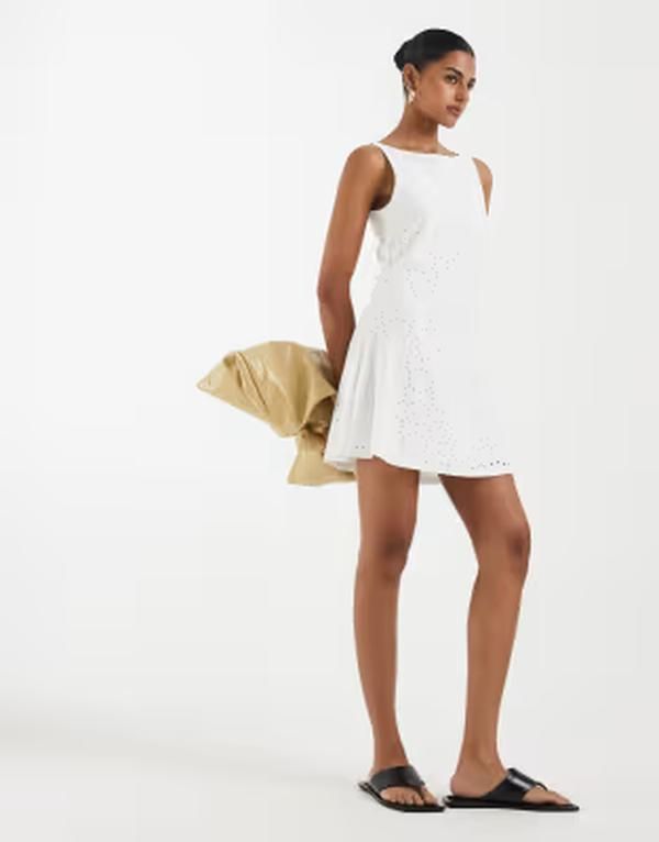 ヴェロモーダ レディース トップス ワンピース フラワー柄 ミニ ノースリーブ ジャージー フラワー Vero Moda jersey floral broderie sleeveless mini