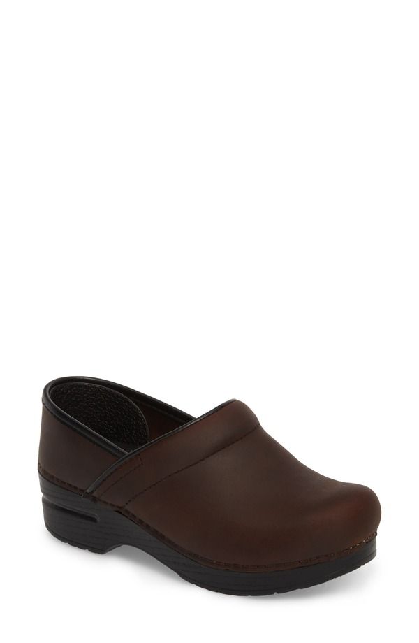 ダンスコ レディース シューズ サンダル Dansko Wide Pro Clog Antique Brown Black Leather ブラック