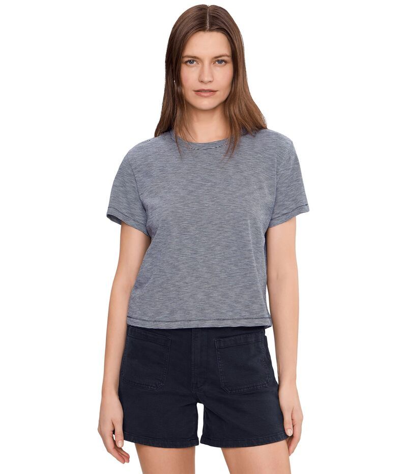 メイドウェル レディース トップス シャツ Madewell Bella Slub Tee Stripe Midnight Navy ネイビー 8,865円