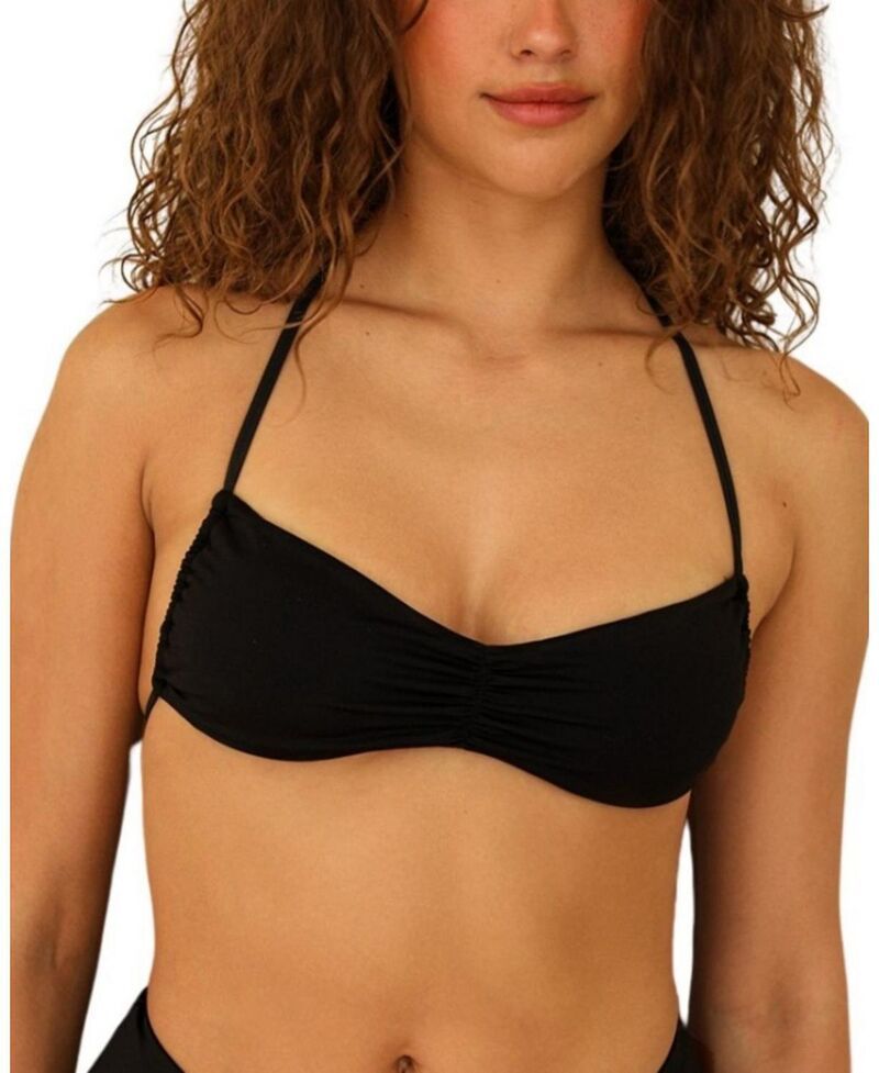 ディッピン・デイジー レディース 水着 トップのみ Dippin Daisys Christina Tie Straps Bandeau Bikini Top Black ブラック