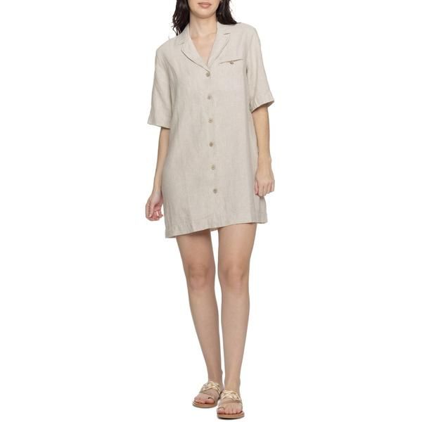 ファレティ レディース トップス ワンピース リネン Faherty Paradise Point Dress Linen Short Sleeve Flax