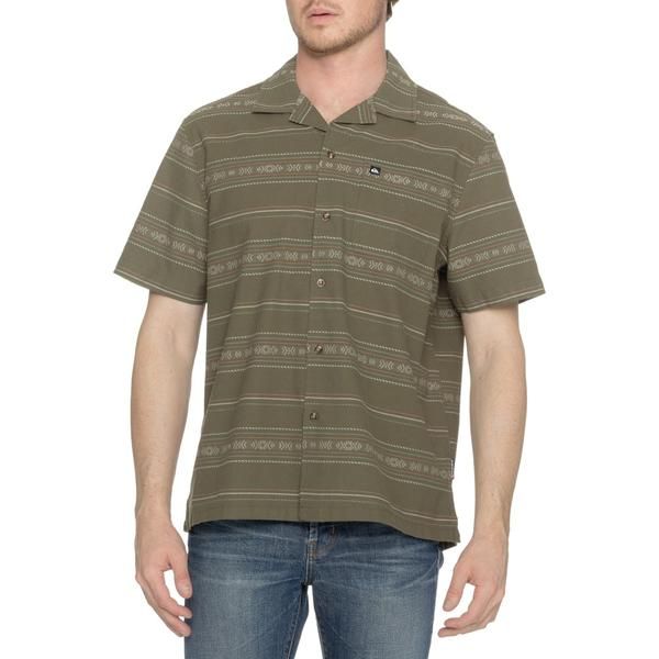 クイックシルバー メンズ トップス シャツ Quiksilver Windward Striped Shirt Short Sleeve Dusty Olive オリーブ 7,685円
