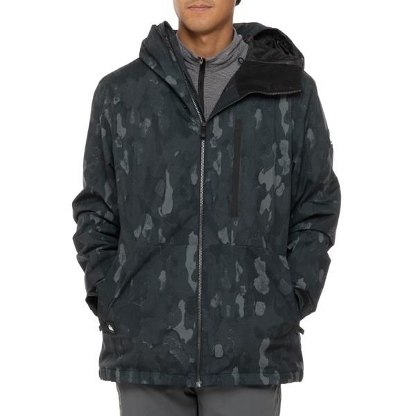 クイックシルバー メンズ アウター ジャケット・ブルゾン プリント Quiksilver Mission Printed Snowboard Jacket Waterproof Insulated N