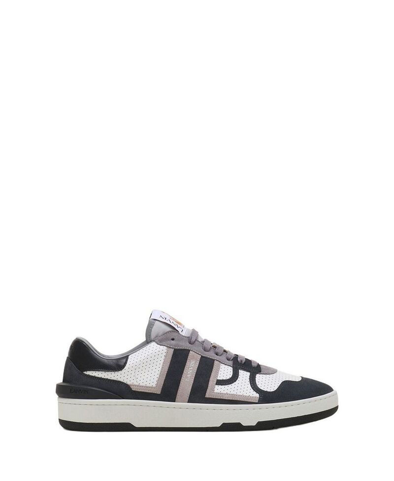 ランバン メンズ シューズ スニーカー スエード レザー Lanvin Unisex Clay Sneakers in Perforated Leather and Suede Light GreyD