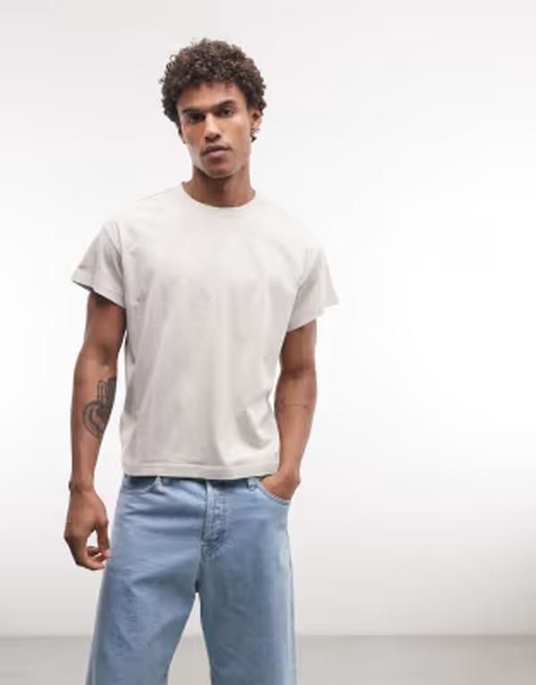 ウィークデイ メンズ トップス Tシャツ キャップ Weekday cap sleeve Tshirt Beige ベージュ