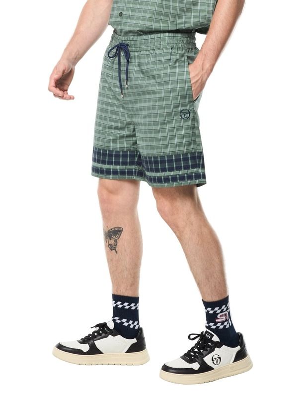 セルジオタッキーニ メンズ ボトムス ハーフパンツ・ショーツ Sergio Tacchini Quadretto Cabana Short Duck Green グリーン