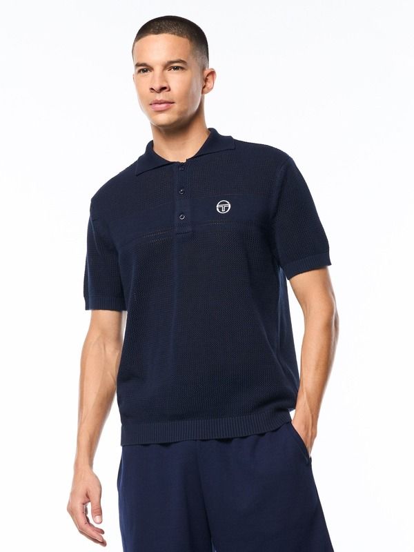 セルジオタッキーニ メンズ トップス ポロシャツ ニット Sergio Tacchini Sabino Knit Polo Maritime Blue ブルー