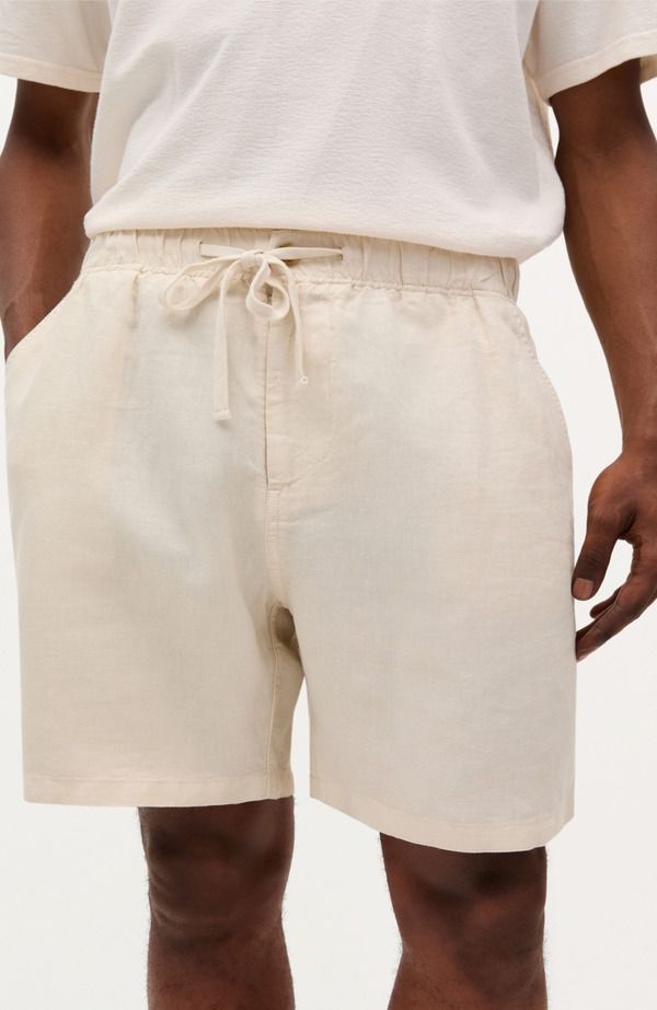 スカルパーズ メンズ ボトムス ハーフパンツ・ショーツ ポロシャツ ショートパンツ リネン Scalpers Apolo Linen Shorts Beige ベージュ