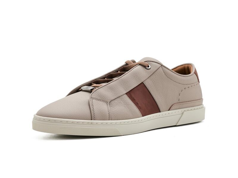 ボス メンズ シューズ スニーカー レザー Boss Gary Two Tone Leather Sneakers Medium Beige ベージュ