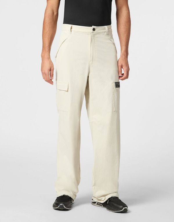 プレイン スポーツ メンズ ボトムス カジュアルパンツ ナイロン PLEIN SPORTechnical Nylon Loose Fit Cargo Trouserscratch Men grey グ
