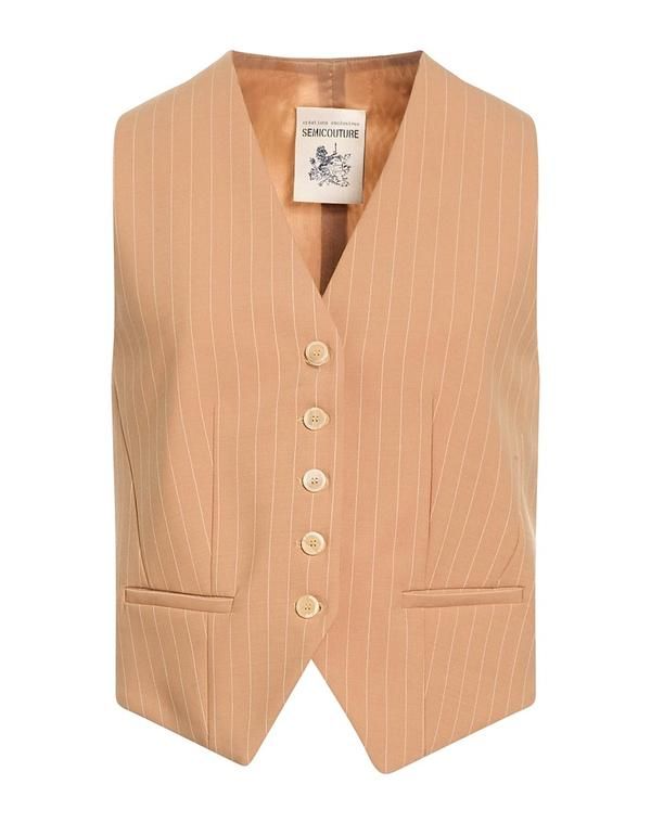 セミクチュール レディース トップス ベスト ジレ SEMICOUTURE Camel キャメル