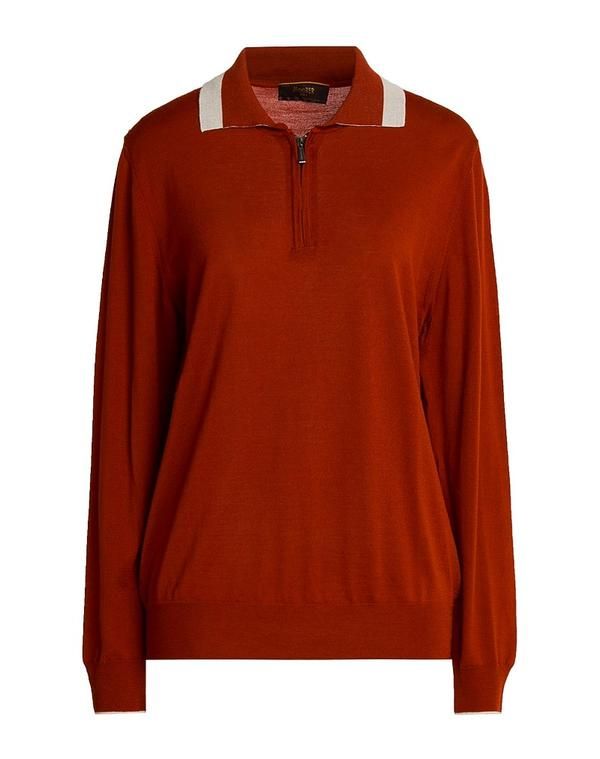 ムーレー レディース アウター カーディガン ファスナー付きニット MOOREReddish Brown ブラウン