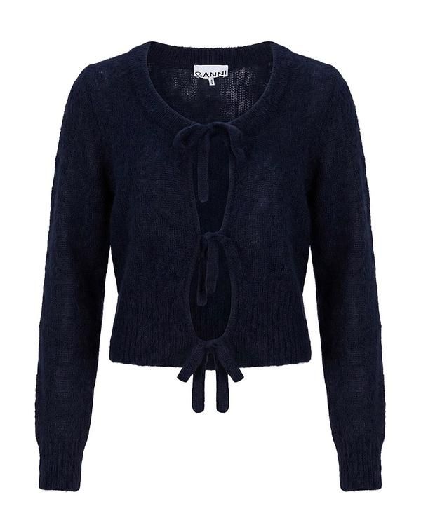 ガニー レディース アウター カーディガン GANNI Navy ネイビー 25,776円