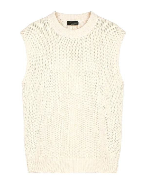 ロベルトコリーナ レディース トップス シャツ ニットベスト ROBERTO COLLINA Ivory アイボリー