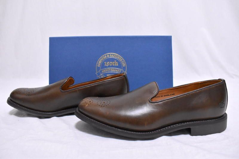 定価6万4900円】新品 SANDERS MEDALION SLIPPER SHOES UK:7 サンダース 