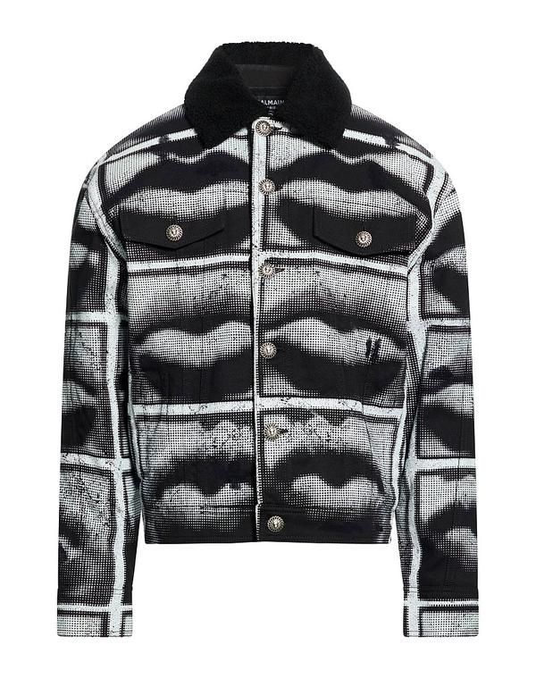 バルマン メンズ アウター ジャケット・ブルゾン デニムブルゾン BALMAIN Black ブラック